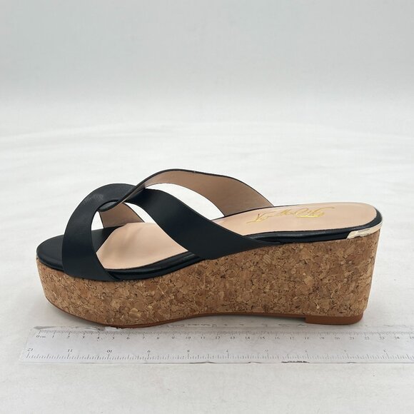 FOWT Fashion Almond Toe Cross Strap Slide Sandals Slip on Platform High Wedge H - Picture 2 of 7